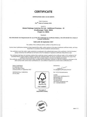 FSC Certificate Global1